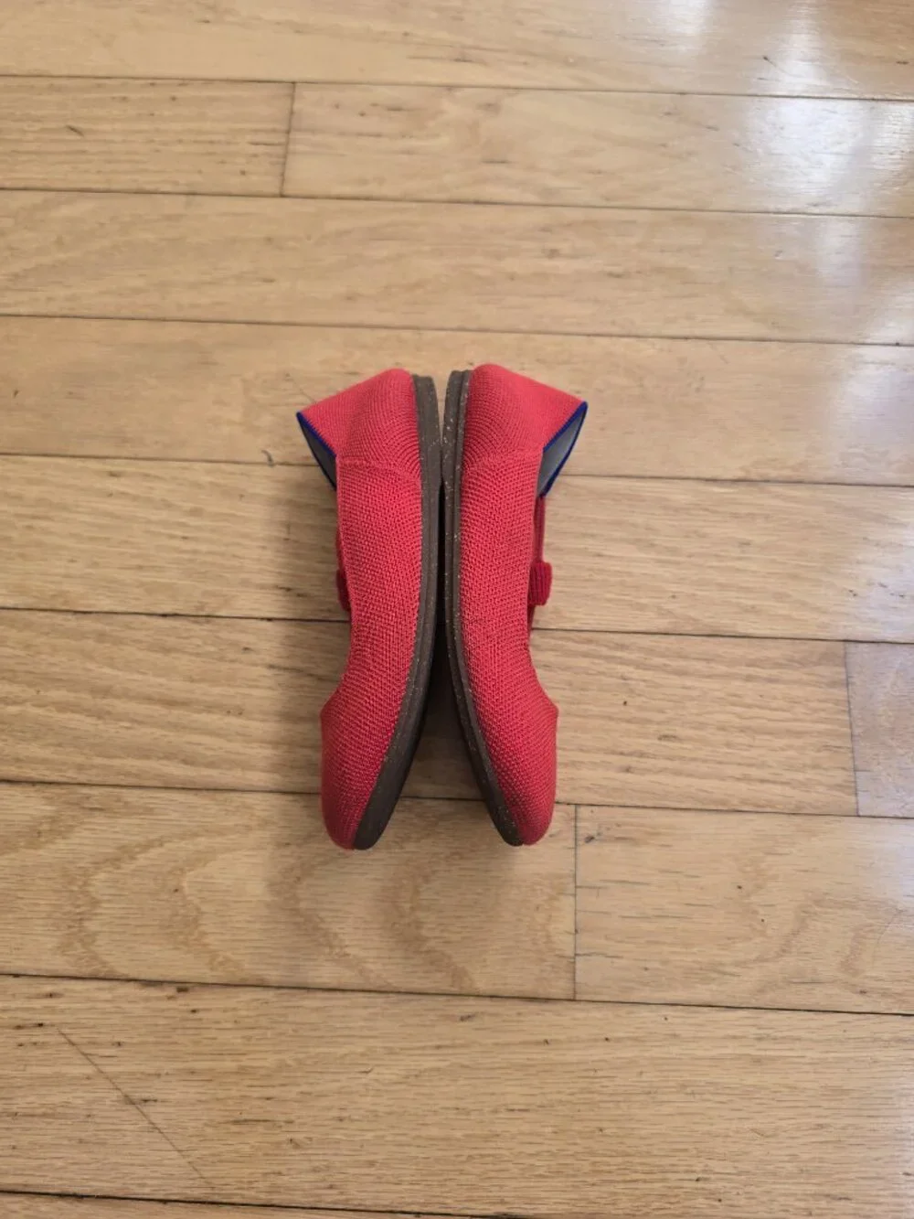 Rothy's The Mary Jane Shoes Glamour Red Knit BalletCore Flats | Kids 1
